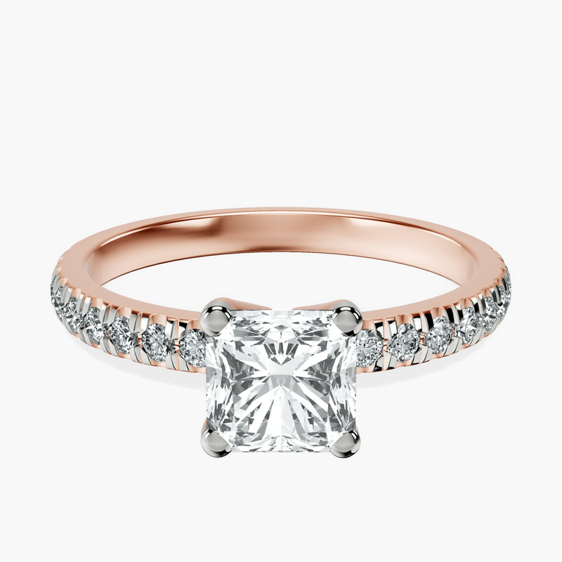 14kt Rose Gold Venetia Half Eternity Lab Diamond Ring front image