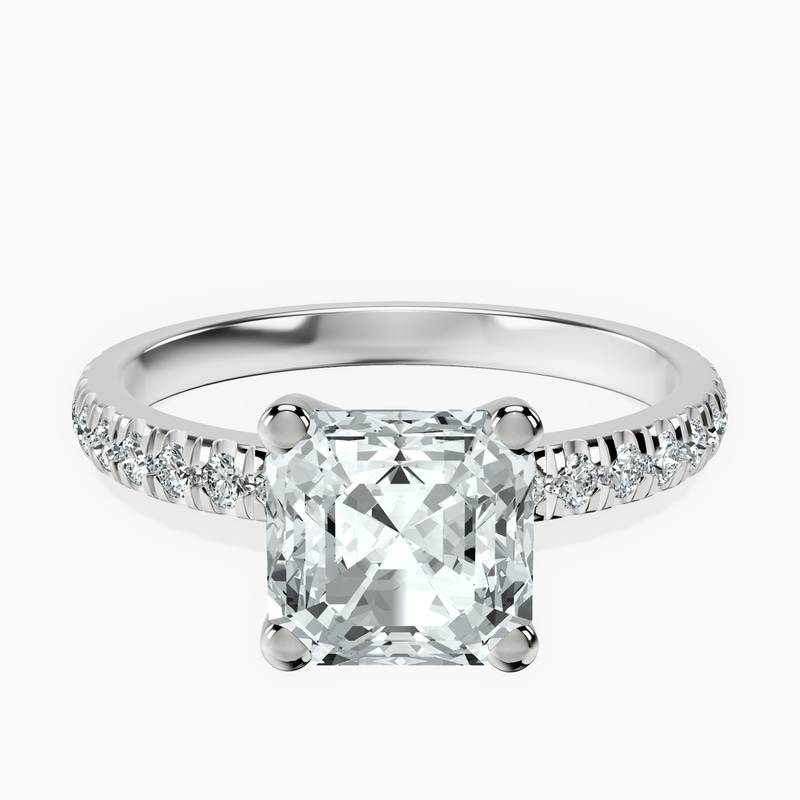14kt White Gold Venetia Half Eternity Lab Diamond Ring front image