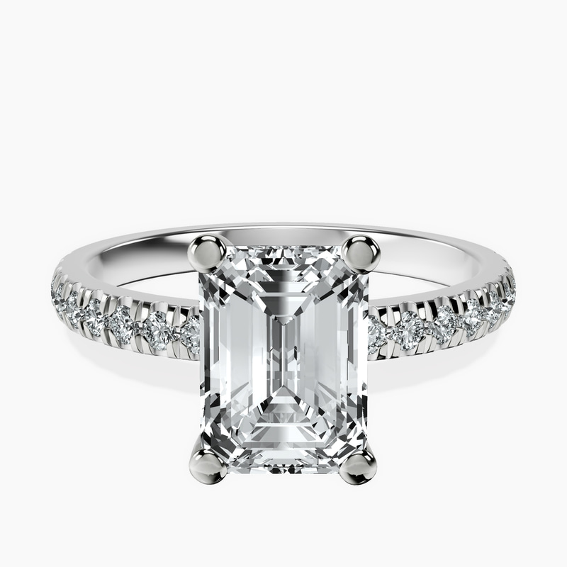 18kt White Gold Venetia Half Eternity Lab Diamond Ring front image