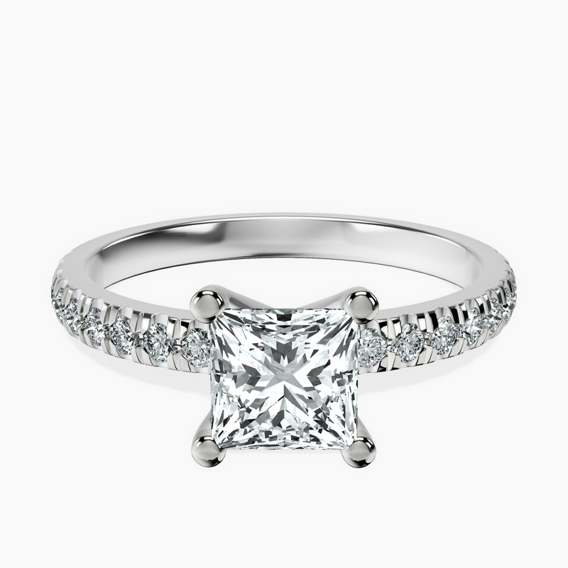 10kt White Gold Venetia Half Eternity Lab Diamond Ring front image