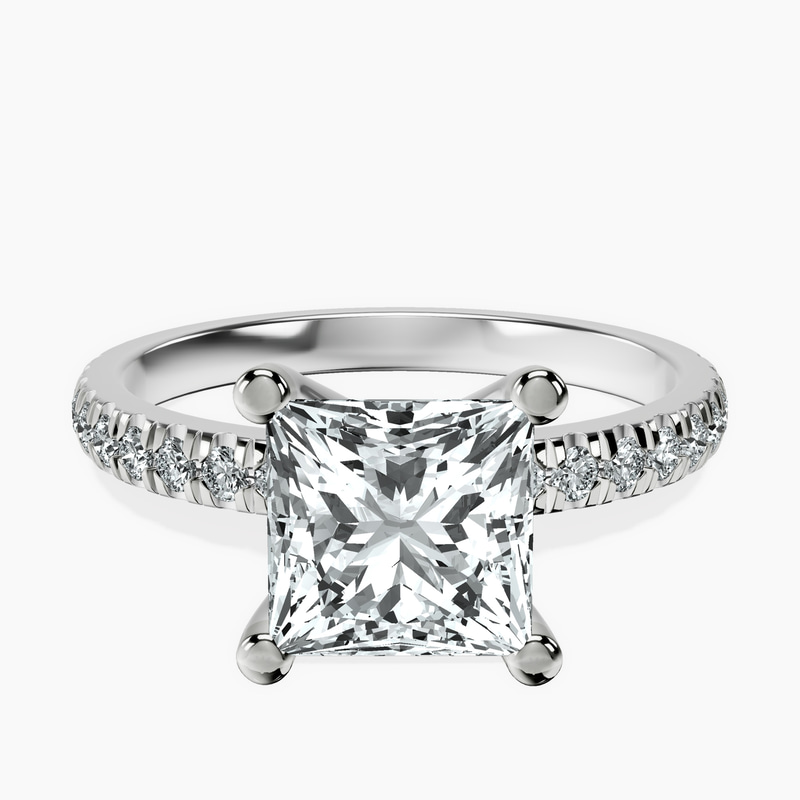 18kt White Gold Venetia Half Eternity Lab Diamond Ring front image