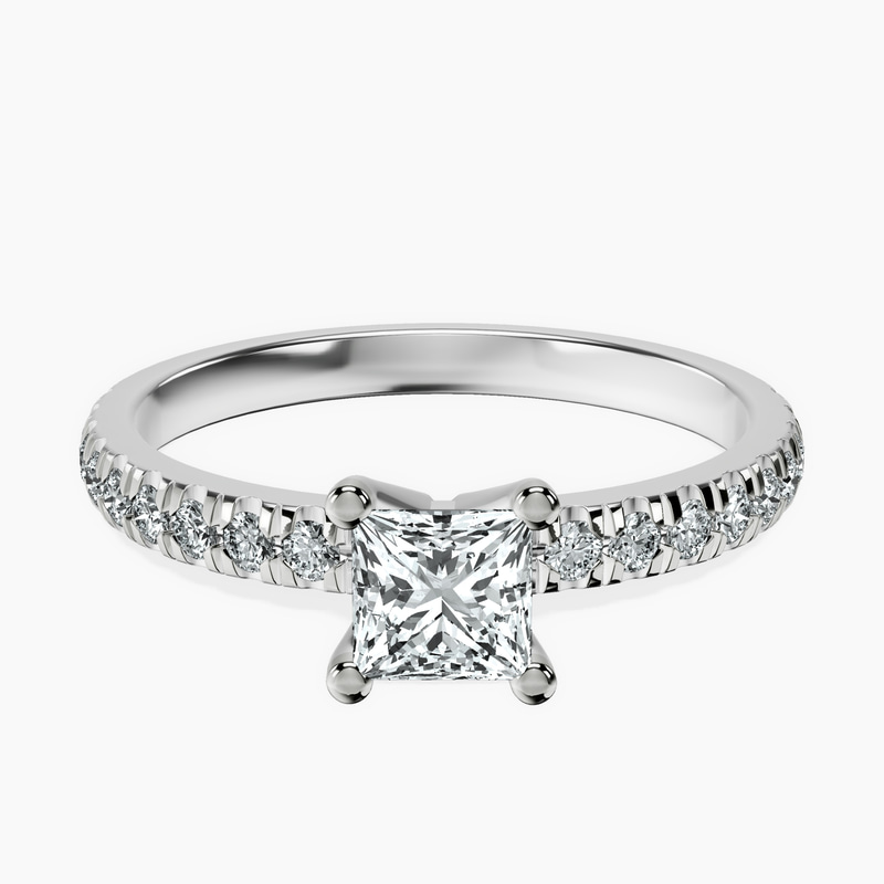 10kt White Gold Venetia Half Eternity Lab Diamond Ring front image