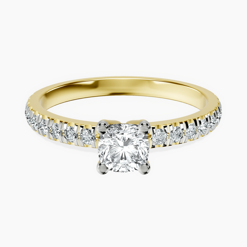 18kt Yellow Gold Venetia Half Eternity Lab Diamond Ring front image