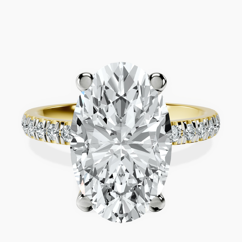 5.01 ct. oval Venetia Half Eternity Ring in 14Ct yellow gold rtr top