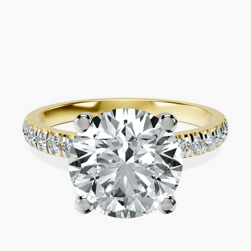 18kt Yellow Gold Venetia Half Eternity Lab Diamond Ring front image