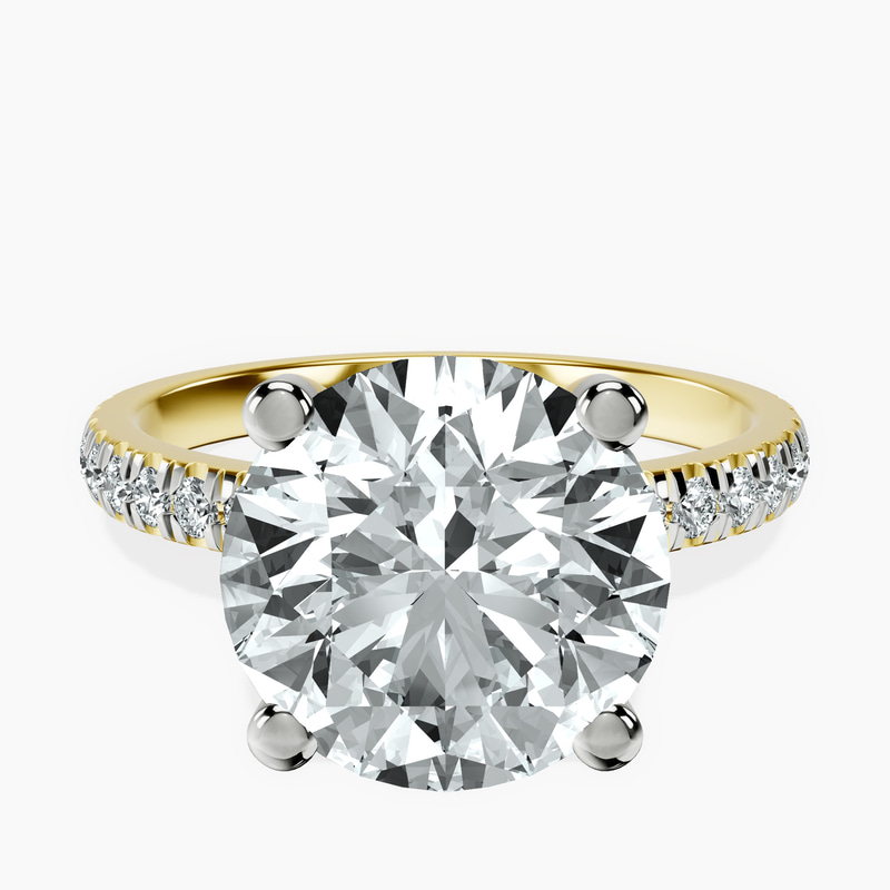 5.02 ct. round Venetia Half Eternity Ring in 9Ct yellow gold rtr top