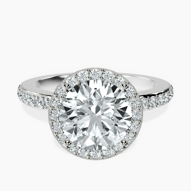 2.82 ct. round Lumina Halo Ring in 18kt white gold rtr top
