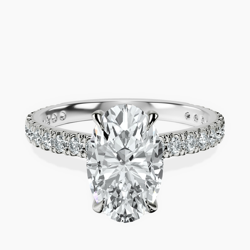 9ct White Gold Myra Secret Halo Lab Diamond Ring front image