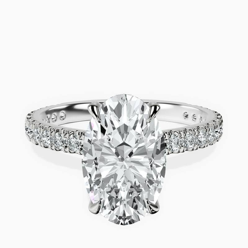 2.90 ct. oval Myra Halo Ring in 10kt white gold rtr top
