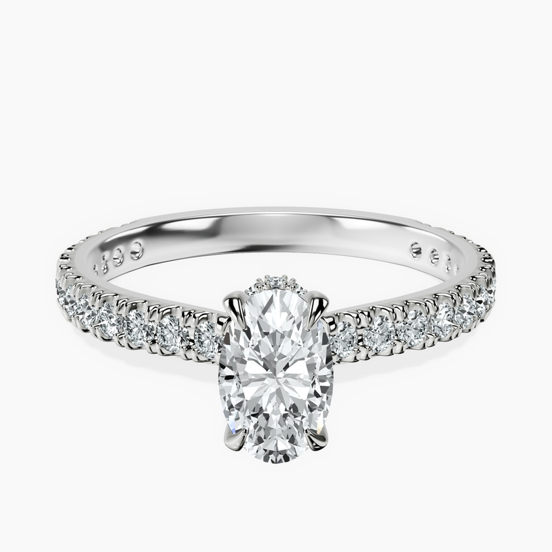 10kt White Gold Myra Secret Halo Lab Diamond Ring front image