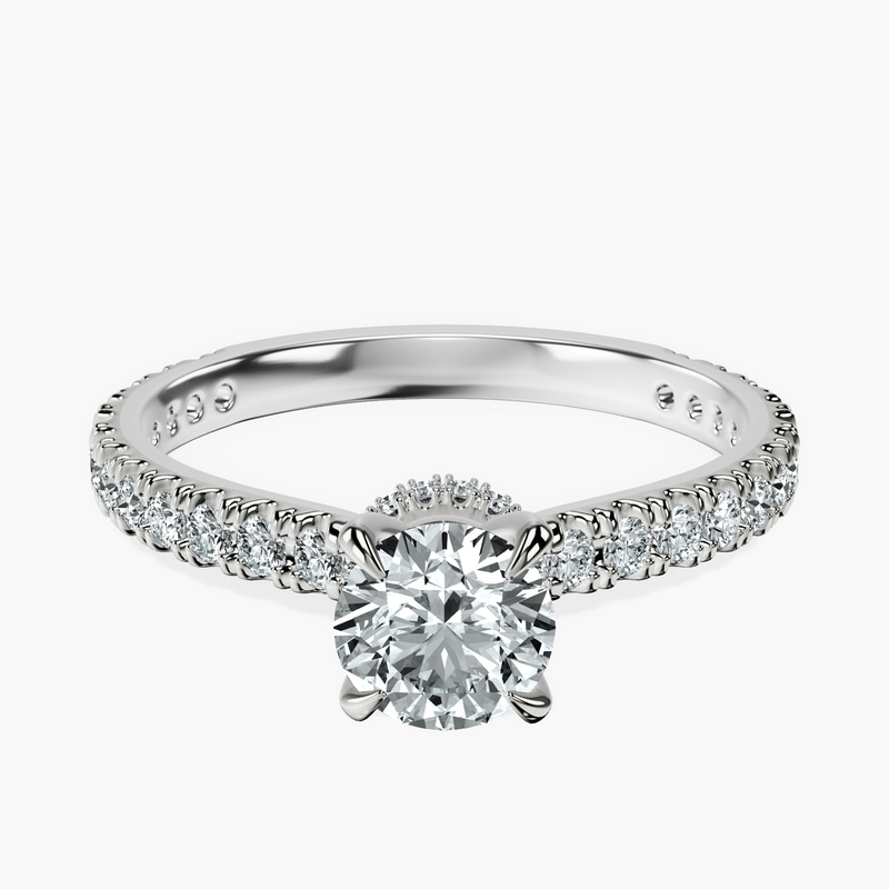 10kt White Gold Myra Secret Halo Lab Diamond Ring front image