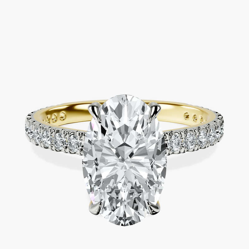 2.06 ct. oval Chrissy Teigen Engagement Ring in 10kt yellow gold rtr top