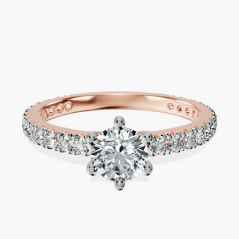 10kt Rose Gold Zoey Six Prong Eternity Lab Diamond Ring front image