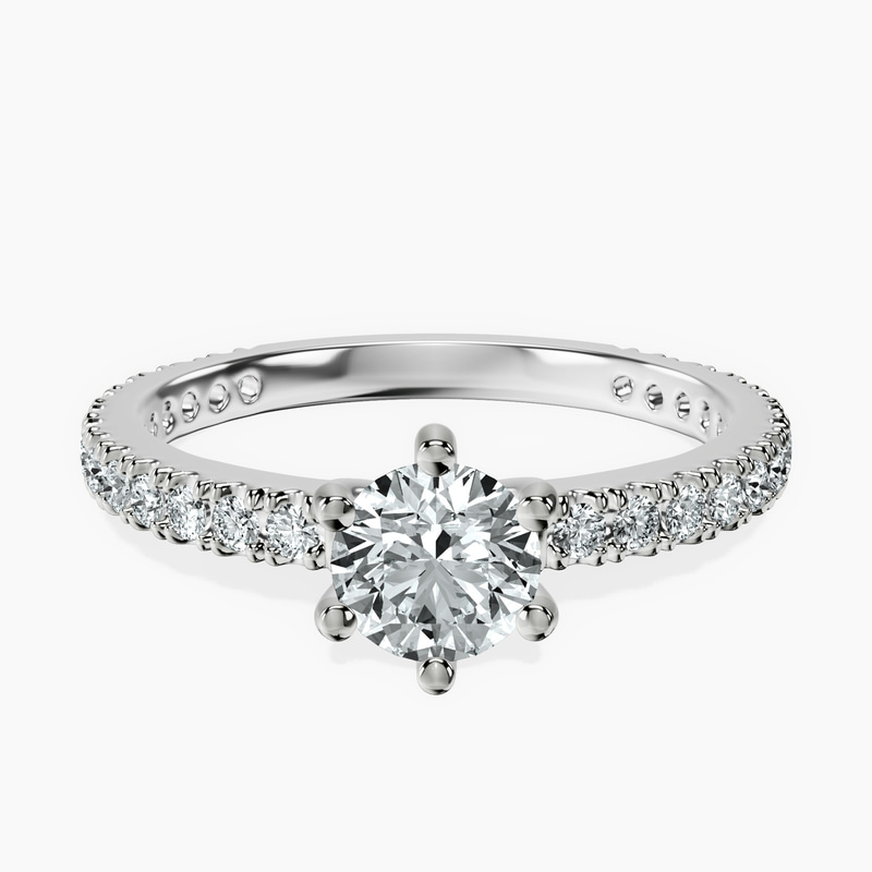 10kt White Gold Zoey Six Prong Eternity Lab Diamond Ring front image