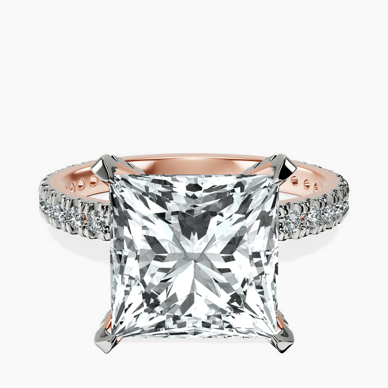 7.42 ct. princess Kylie Eternity Ring in 14kt rose gold rtr top