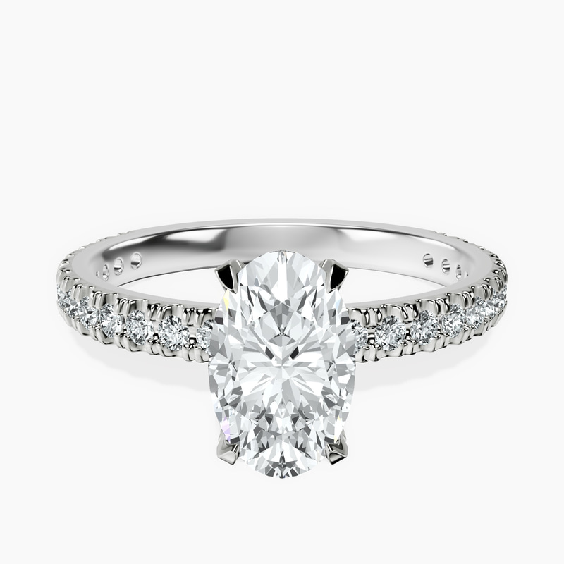 1.37 ct. oval Kylie Eternity Ring in 14kt white gold rtr top