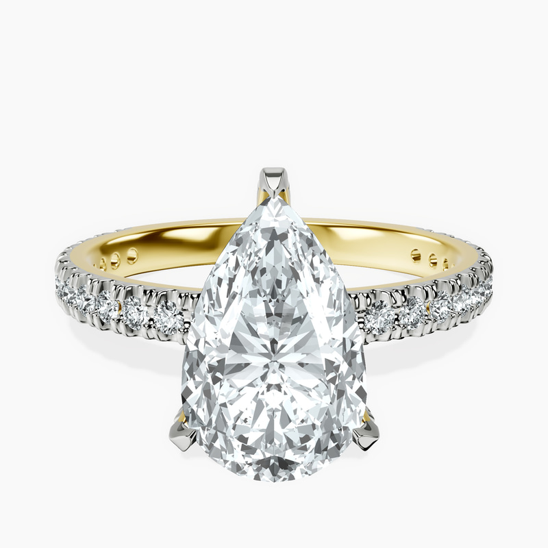 2.81 ct. pear Kylie Eternity Ring in 14kt yellow gold rtr top