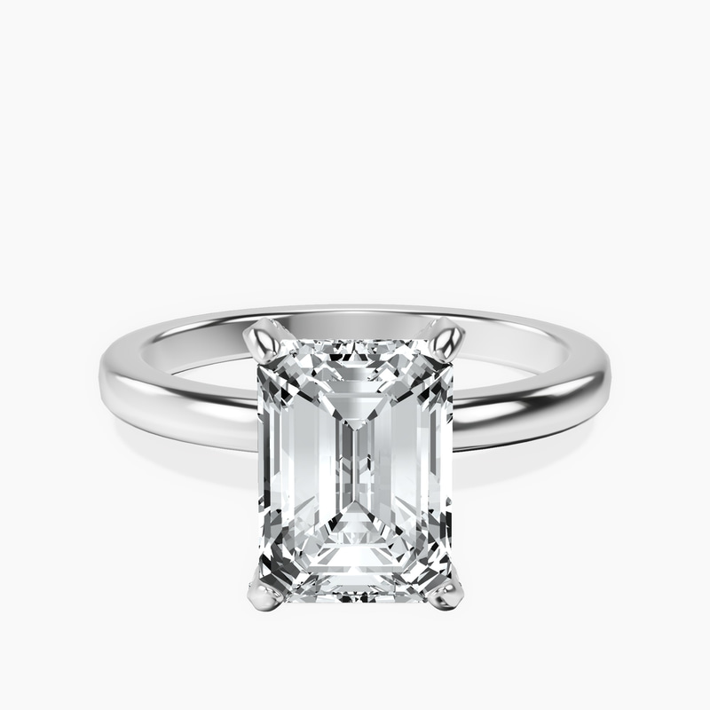 2.91 ct. emerald Lyla Solitaire Ring in 18kt white gold rtr top
