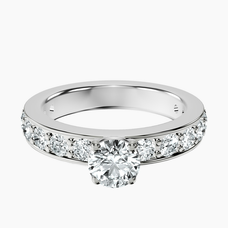 10kt White Gold Adele Side Stone Lab Diamond Ring front image