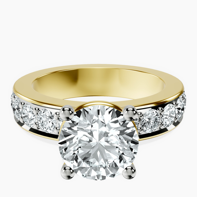2.82 ct. round Alfreda Half Eternity Ring in 10kt yellow gold rtr top