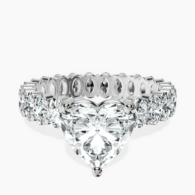 9ct White Gold Celeste Side Oval Lab Diamond Eternity Ring front image