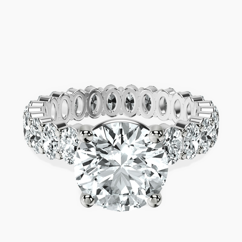 2.82 ct. round Celeste Side Oval Ring in 18kt white gold rtr top