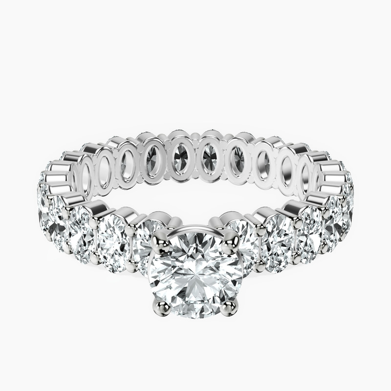 10kt White Gold Celeste Side Oval Lab Diamond Eternity Ring front image
