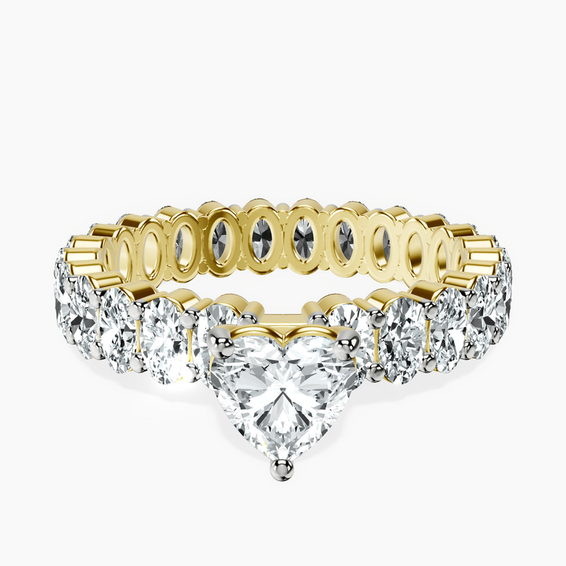 10kt Yellow Gold Celeste Side Oval Lab Diamond Eternity Ring front image