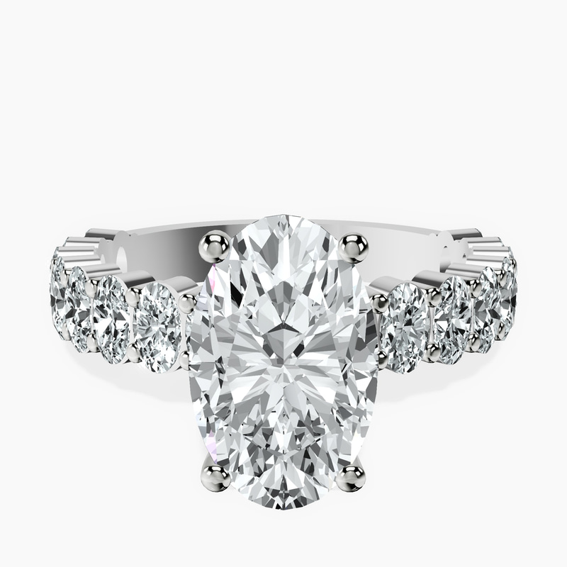 2.99 ct. oval Lillian Side Oval Ring in 14kt white gold rtr top