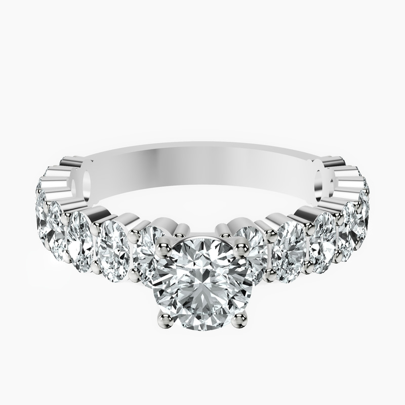 14kt Yellow Gold Lillian Side Oval Lab Diamond Eternity Ring front image