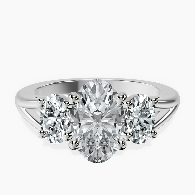 2.99 ct. oval Georgina Rodriguez Engagement Ring in platinum rtr top