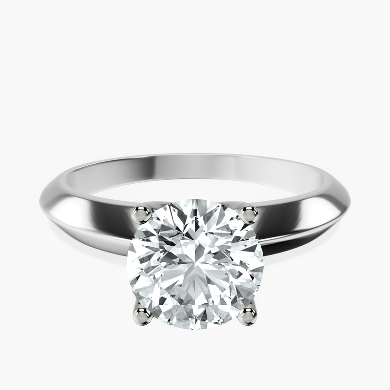2.82 ct. round Eloise Knife Edge Ring in platinum rtr top