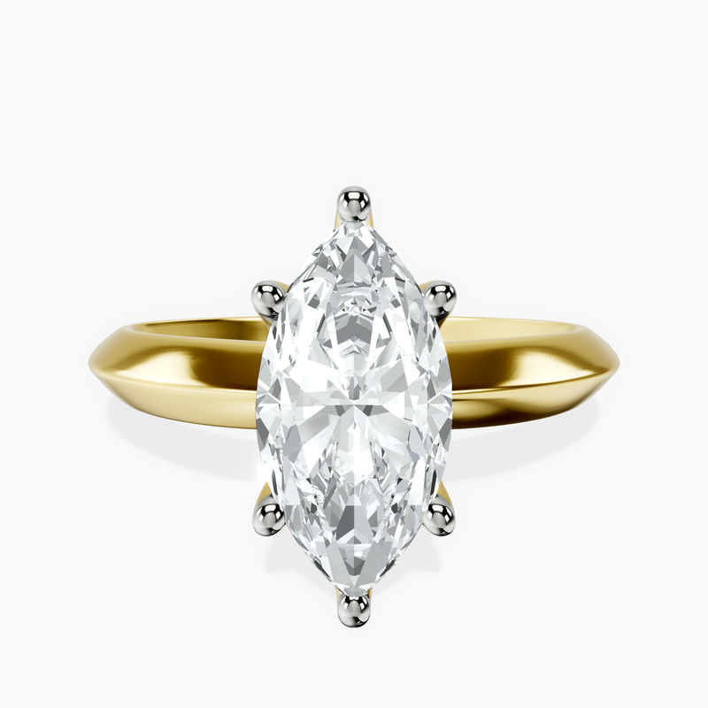 2.73 ct. marquise Eloise Knife Edge Ring in 18kt yellow gold rtr top