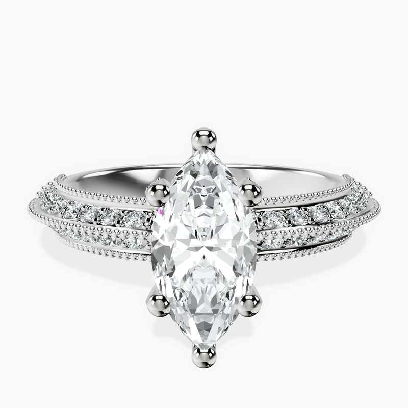 1.39 ct. marquise Dua Knife Edge Ring in platinum rtr top