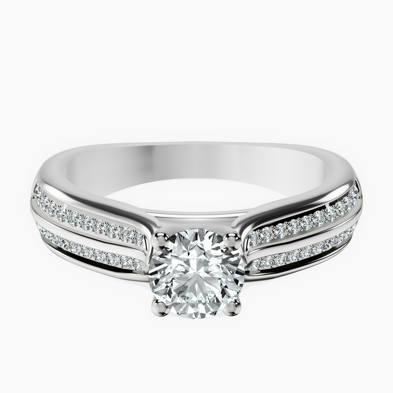 Platinum Sandra Side Stone Lab Diamond Ring front image