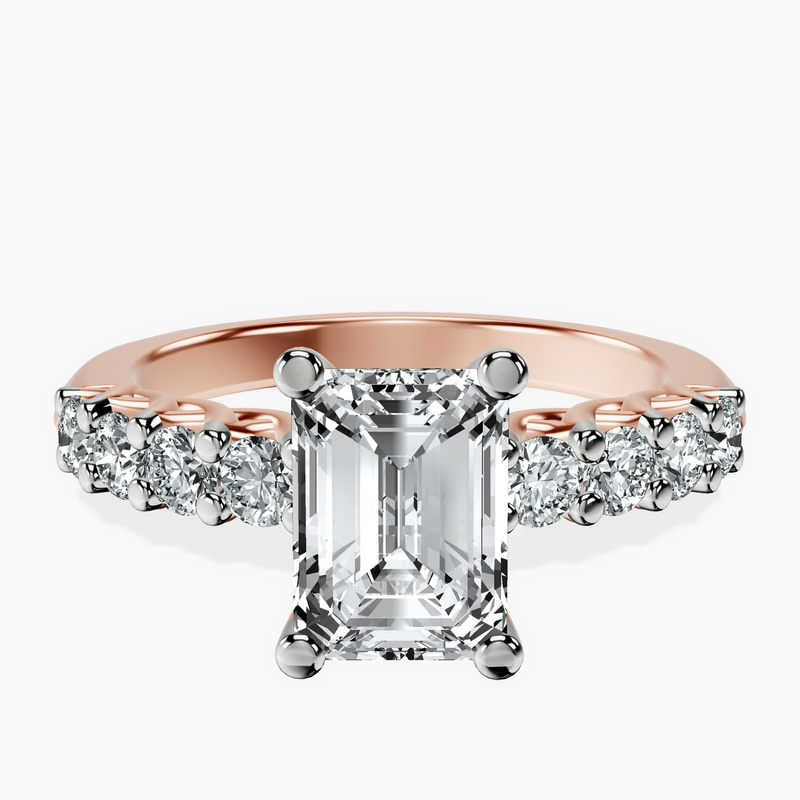 10kt Rose Gold Selena Gomez Entwined Prongs Lab Diamond Ring front image