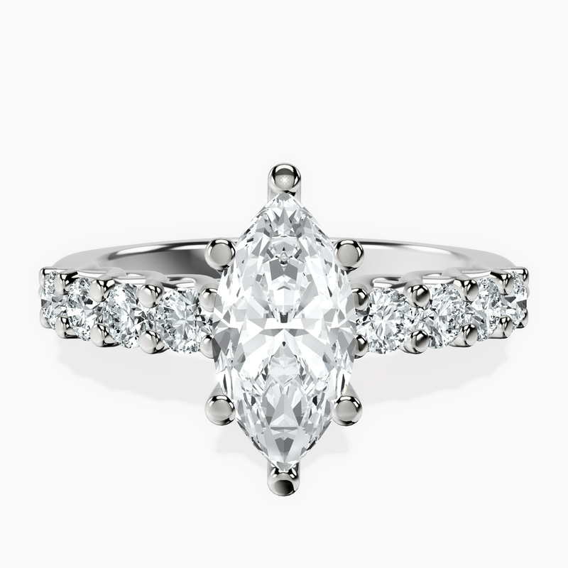 1.39 ct. marquise Selena Gomez Engagement Ring in 10kt white gold rtr top