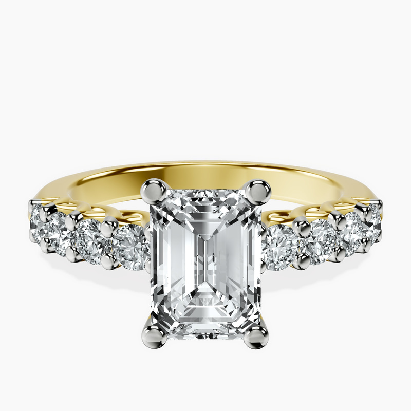 18kt Yellow Gold Selena Gomez Entwined Prongs Lab Diamond Ring front image