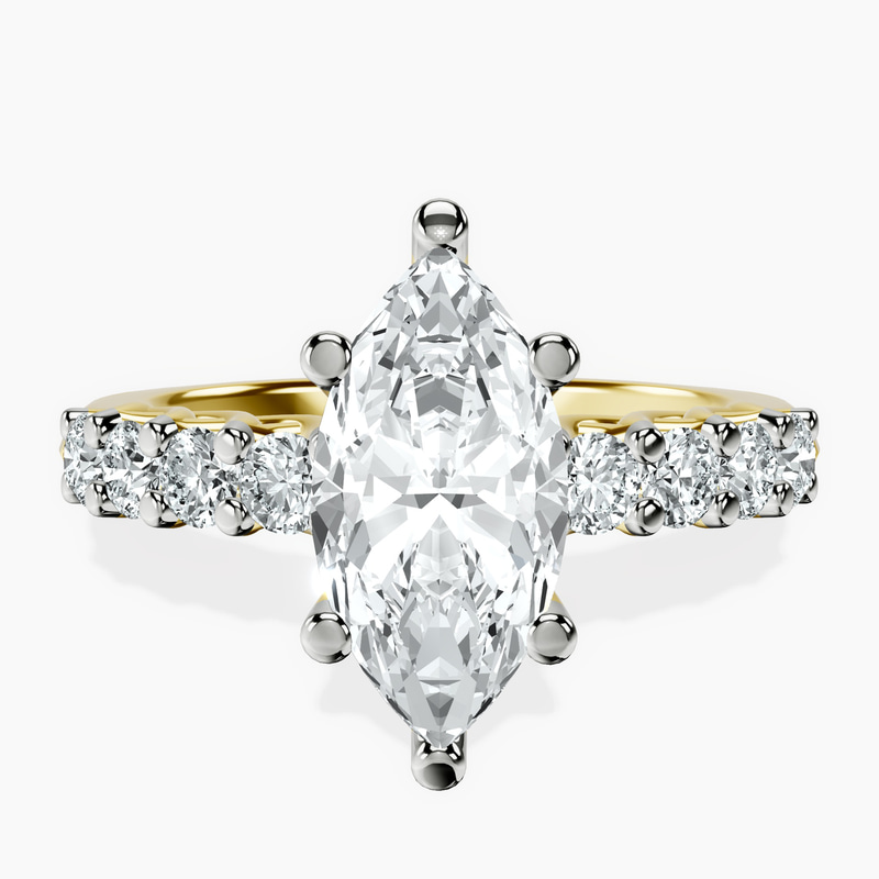 18kt Yellow Gold Selena Gomez Entwined Prongs Lab Diamond Ring front image