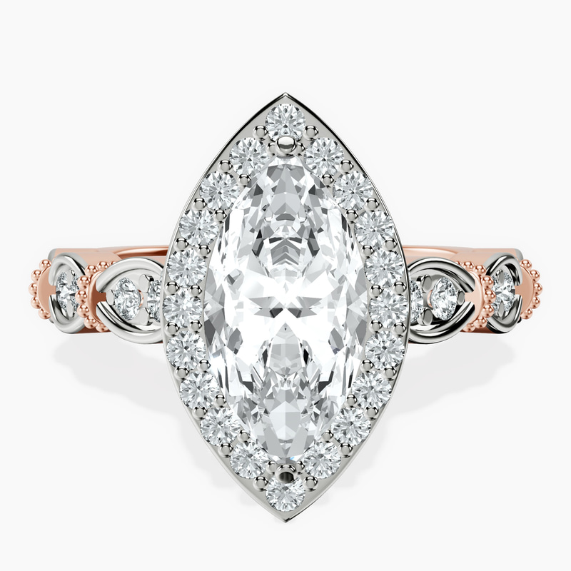 14kt Rose Gold Micaela Halo Lab Diamond Ring front image