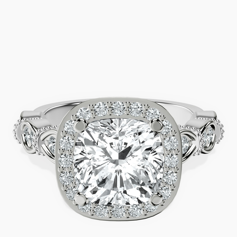Platinum Micaela Halo Lab Diamond Ring front image