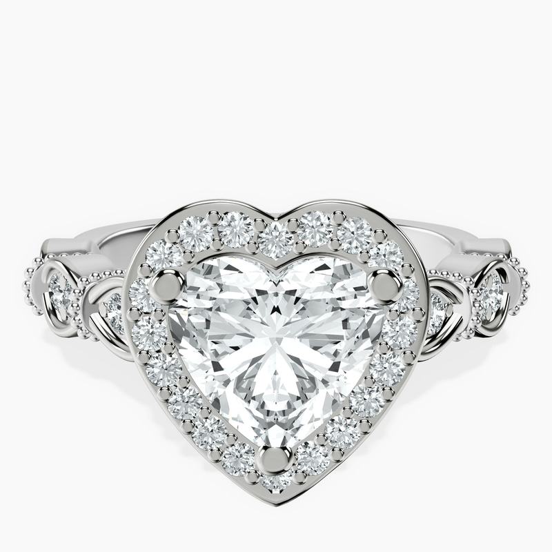 Platinum Micaela Halo Lab Diamond Ring front image