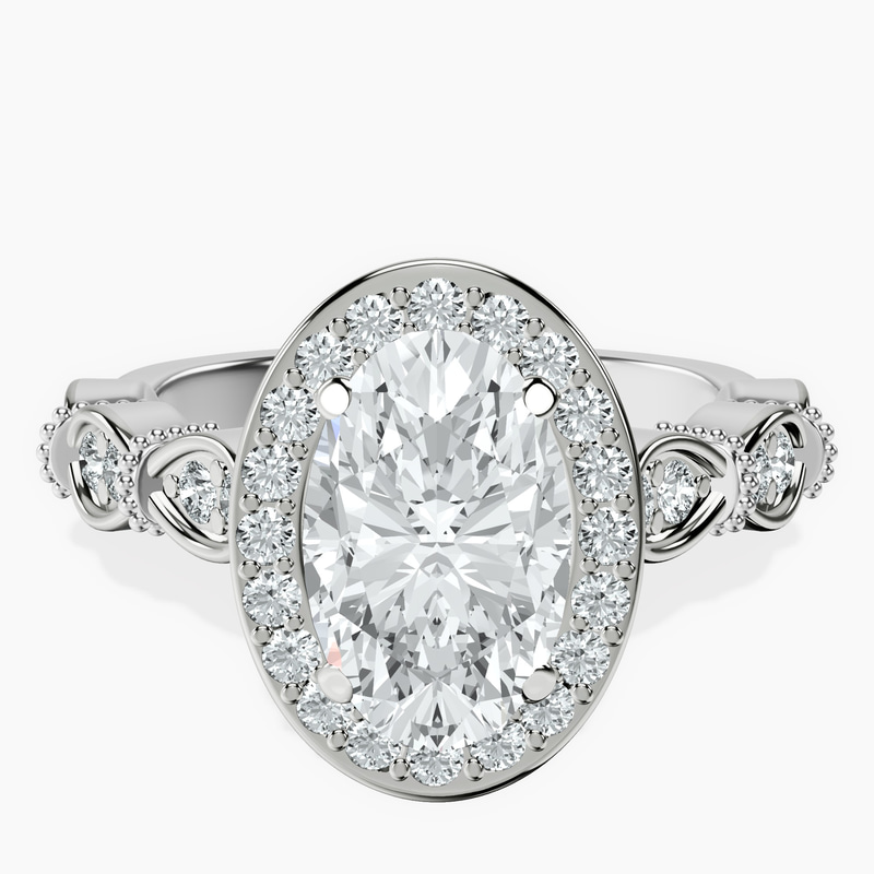 Platinum Micaela Halo Lab Diamond Ring front image