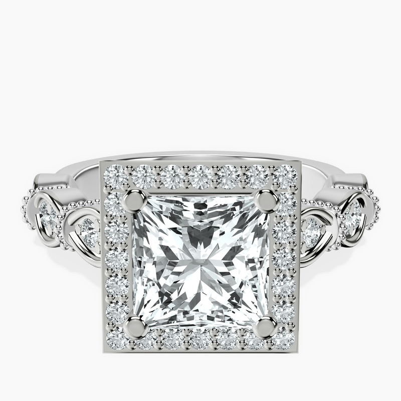 Platinum Micaela Halo Lab Diamond Ring front image