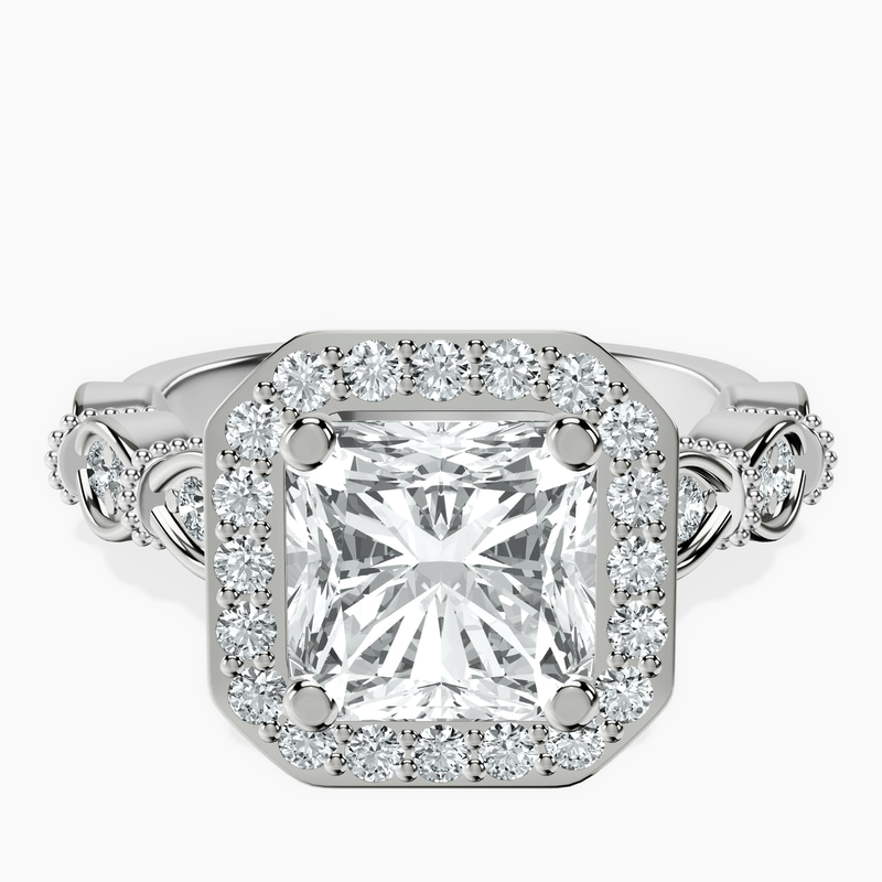 Platinum Micaela Halo Lab Diamond Ring front image