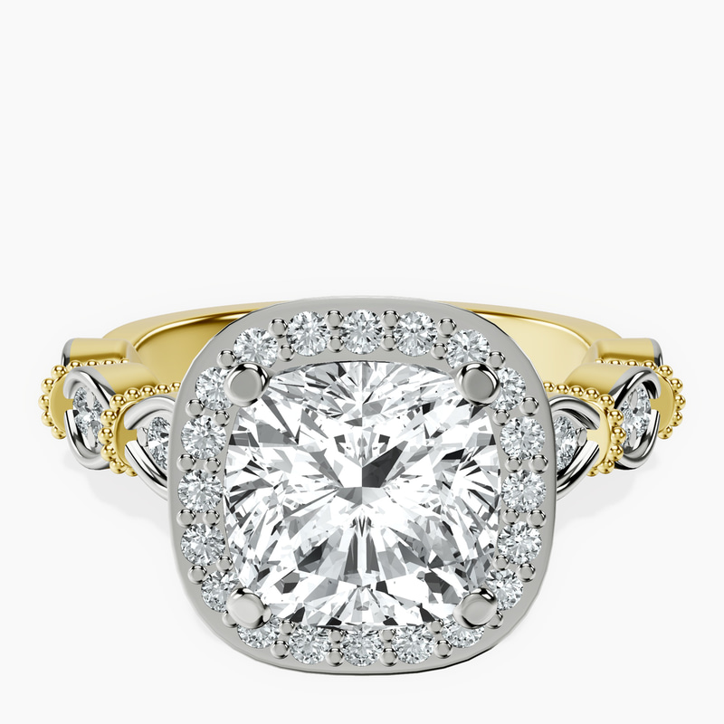14kt Yellow Gold Micaela Halo Lab Diamond Ring front image