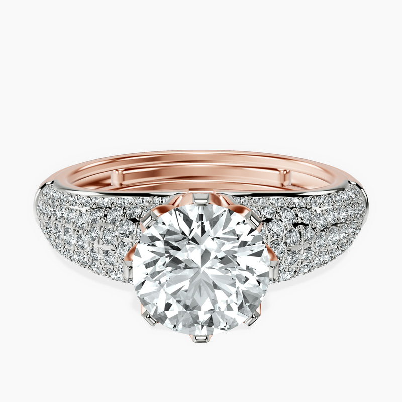 2.82 ct. round Titania Luxe Ring in 10kt rose gold rtr top