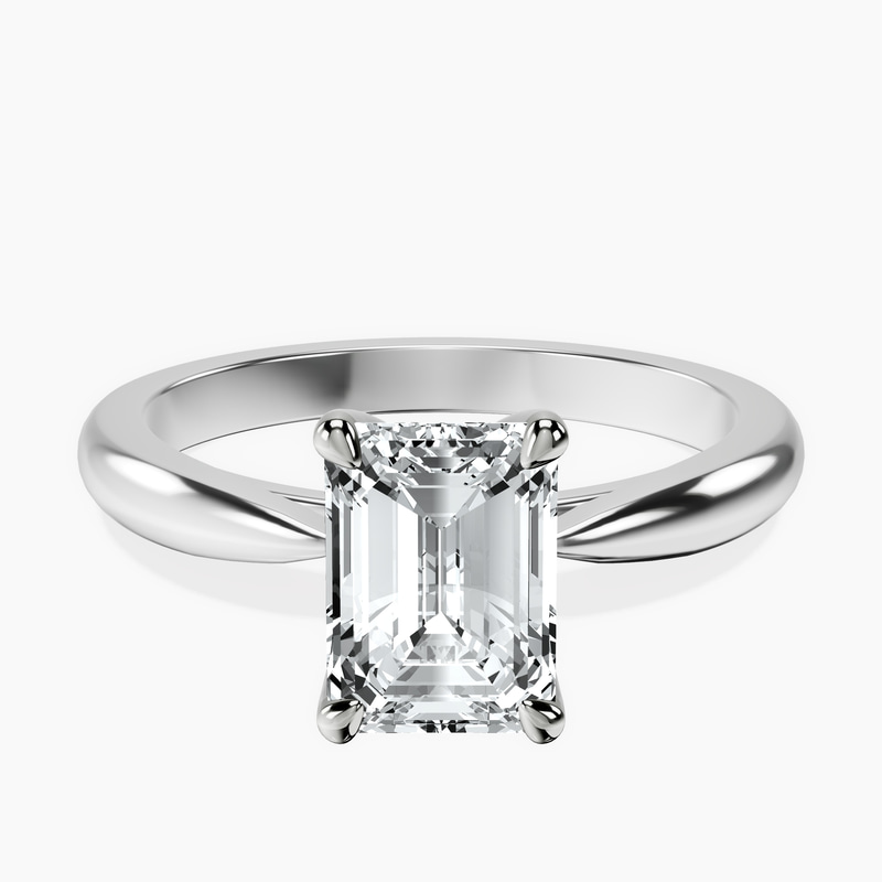 1.09 ct. emerald Azalea Solitaire Ring in 14kt white gold rtr top