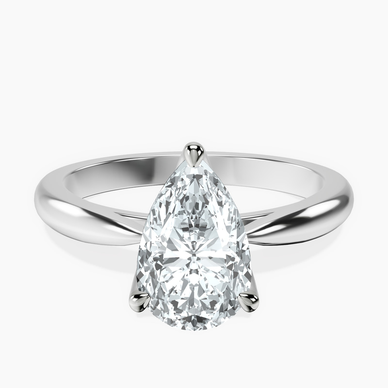 Azalea Classic Solitaire 2mm Lab Diamond Ring front view
