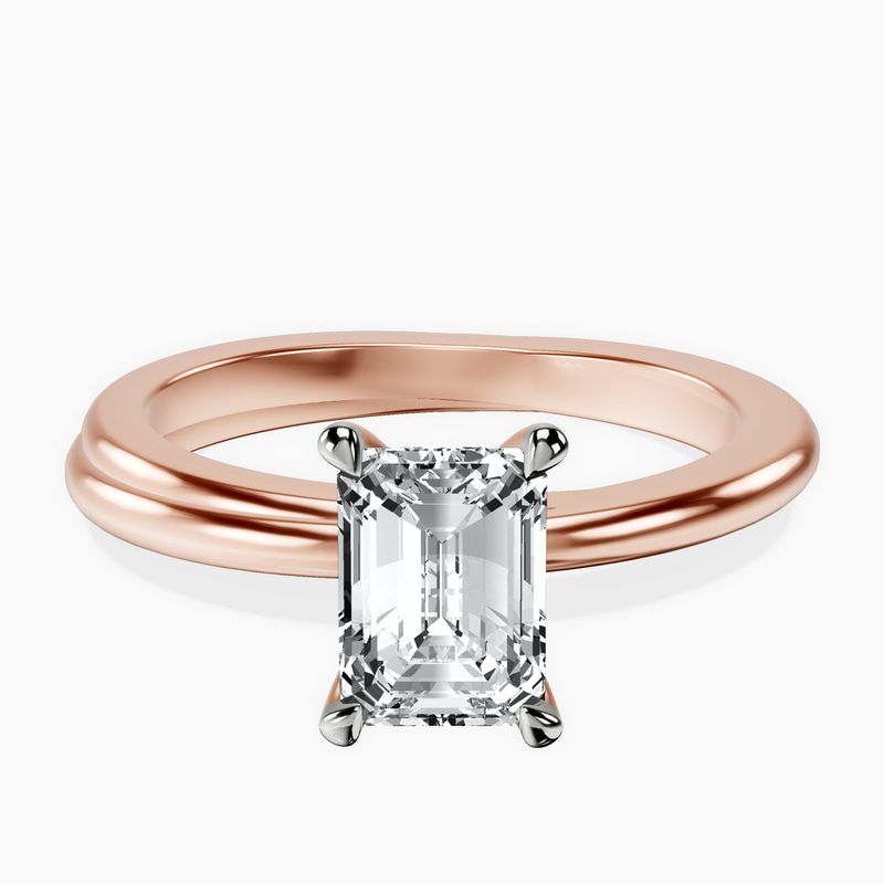 1.38 ct. emerald Juniper Solitaire Ring in 10kt rose gold rtr top